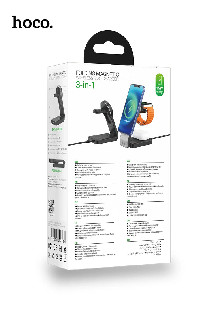 Hoco 3-in-1 MagSafe Wireless Charger 15W Fast Charging Motorcycle Mount CQ3