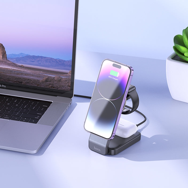 Hoco 3-in-1 MagSafe Wireless Charger 15W Fast Charging Motorcycle Mount CQ3