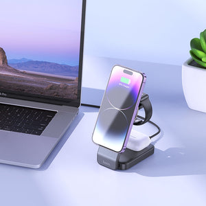 Hoco 3-in-1 MagSafe Wireless Charger 15W Fast Charging Motorcycle Mount CQ3