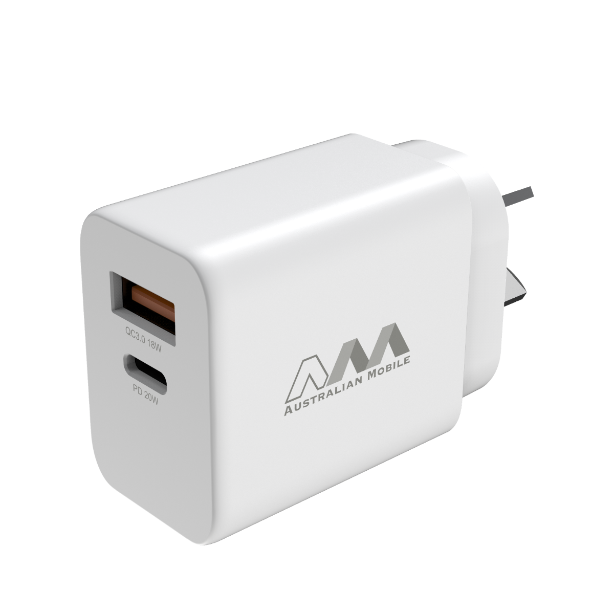 Australian Mobile 20W PD QC3.0 Charger USB-C Fast Charging Adapter AMC02