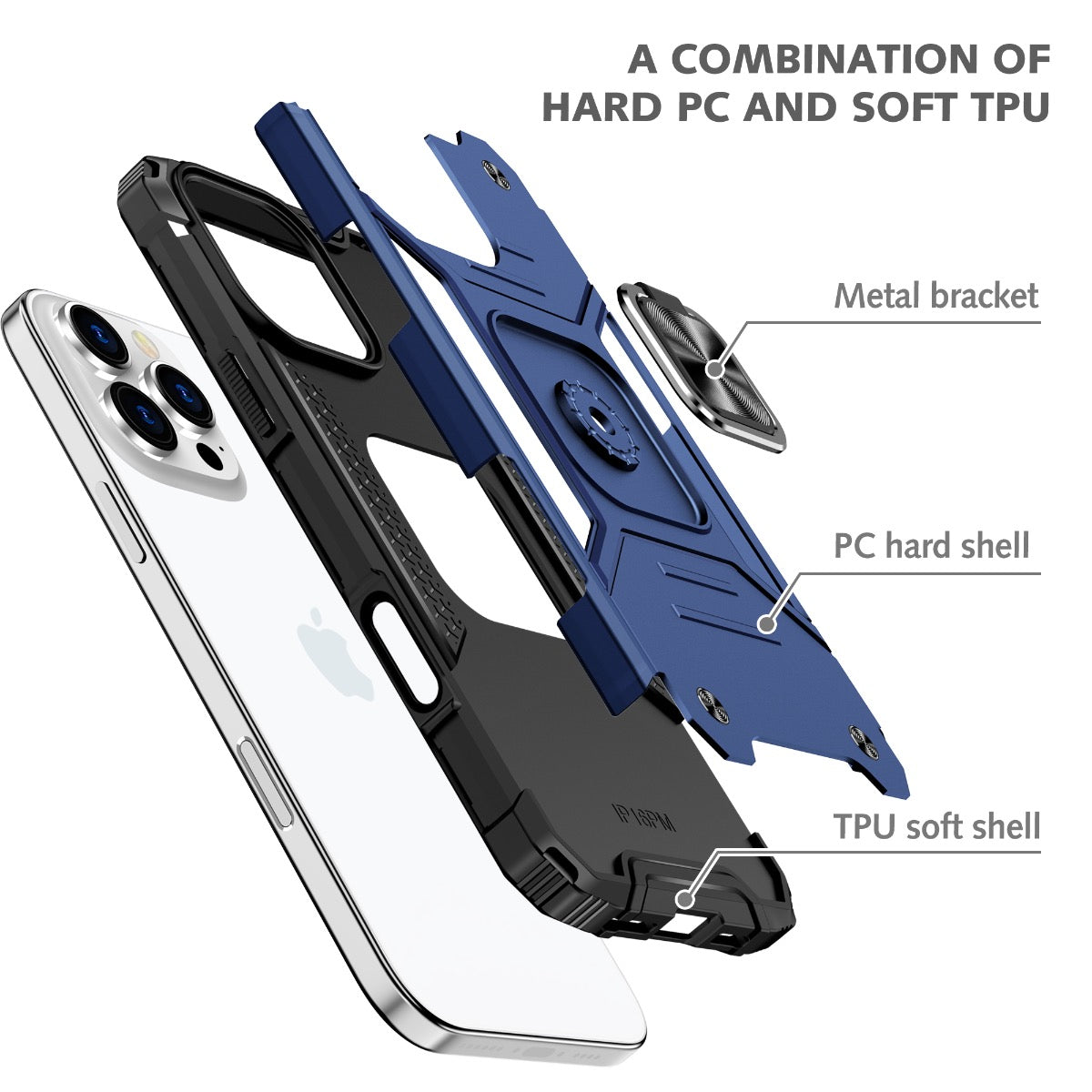 iPhone 16 Pro Blacktech Robot Magnetic Case Magnetic Mount