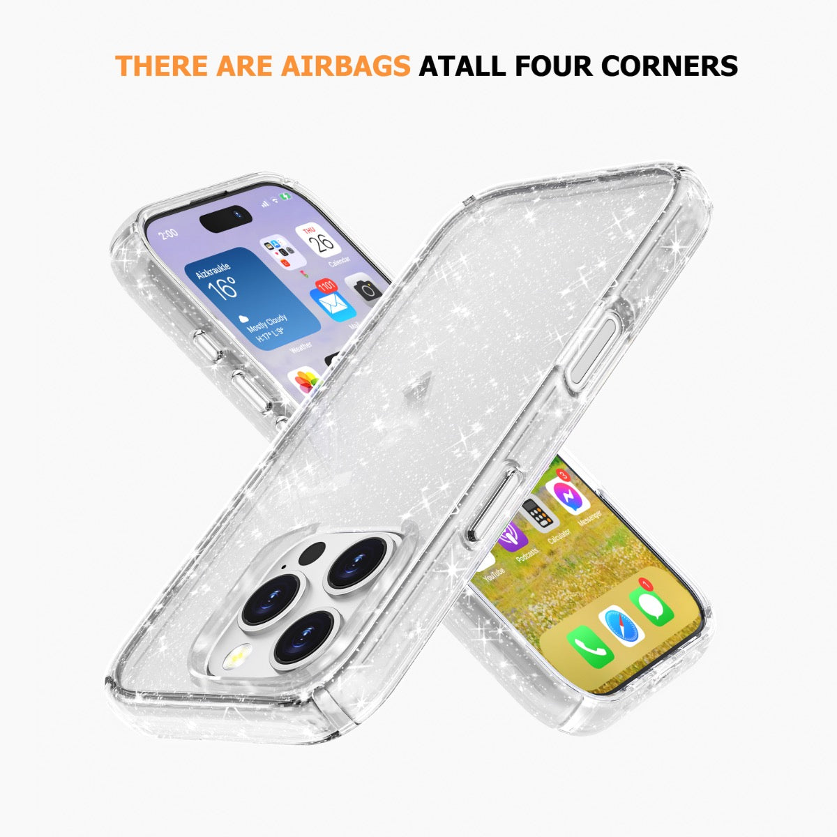 Blacktech iPhone 16 Pro Max Stay Glitter Thick Rugged Protective Case