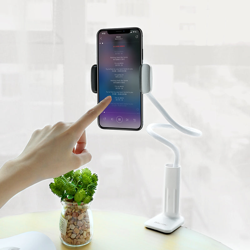Borofone Adjustable Gooseneck Phone Holder with Flexible Clamp Mount
