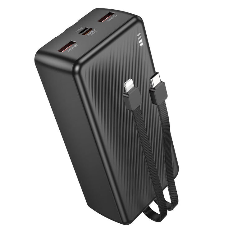 BOROFONE 30000mAh Power Bank with Built-In USB-C & Lightning Cables 22.5W Fast Charging
