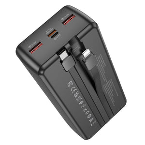BOROFONE 30000mAh Power Bank with Built-In USB-C & Lightning Cables 22.5W Fast Charging
