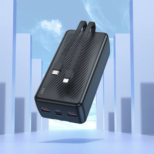 BOROFONE 30000mAh Power Bank with Built-In USB-C & Lightning Cables 22.5W Fast Charging