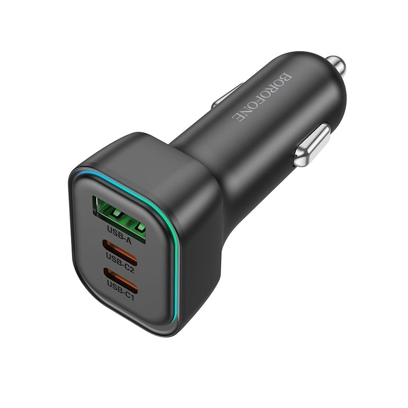 Borofone 60W PD Car Charger Dual USB-C Fast Charging Adapter BZ28C