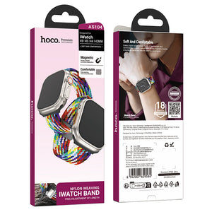 Hoco Apple Watch 44 / 45 / 46 / 49mm Lightweight Nylon Braided Magnetic Buckle Strap