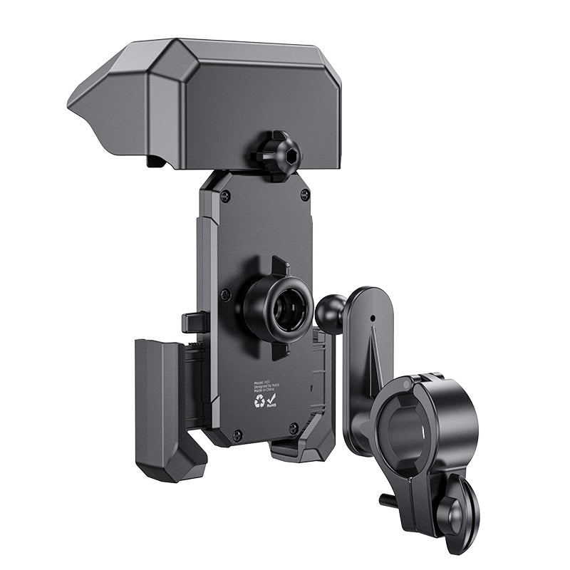 Hoco Universal Bicycle and Motorcycle Phone Holder with Sun Visor Shockproof Mount Black H31