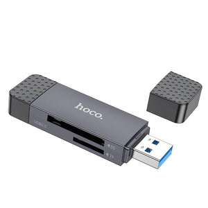 Hoco 2-in-1 USB-A and USB-C 3.0 Memory Card Reader for Laptops and Cameras