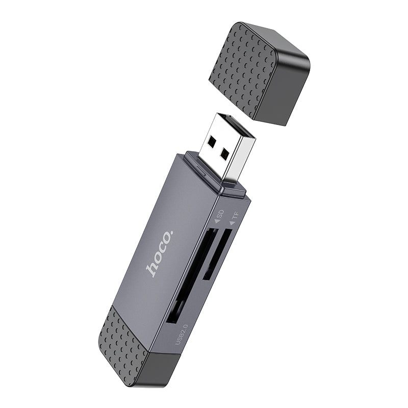 Hoco 2-in-1 USB-A and USB-C 3.0 Memory Card Reader for Laptops and Cameras