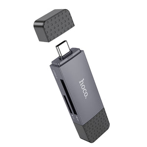 Hoco 2-in-1 USB-A and USB-C 3.0 Memory Card Reader for Laptops and Cameras