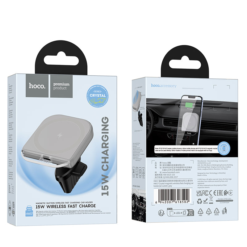 Hoco MagSafe Magnetic Wireless Fast Charging Car Holder for Air Vent Mount