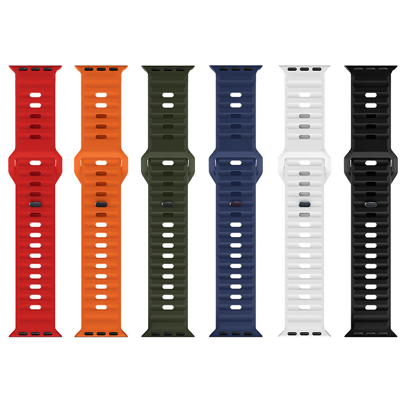 Hoco Apple Watch 44 / 45 / 46 / 49mm Stepped Pattern Silicone Strap