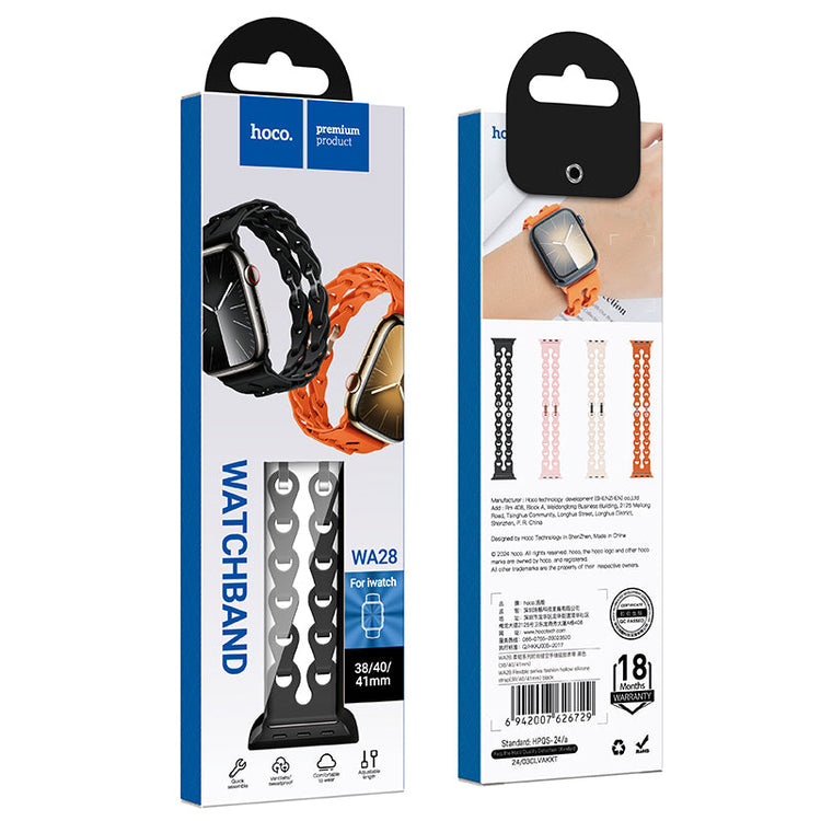 Hoco Apple Watch 38 / 40 / 41 / 42mm Hollow Silicone Strap