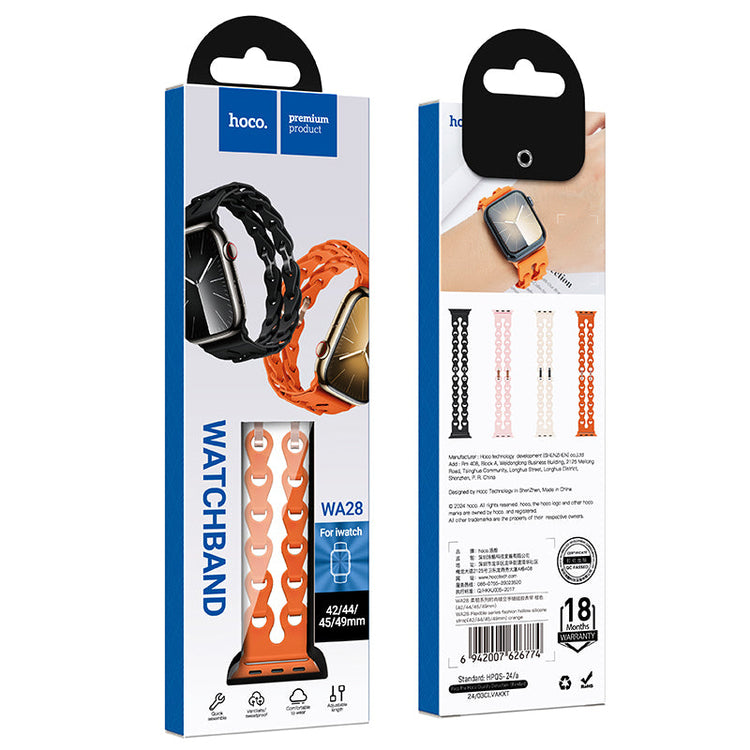 Hoco Apple Watch 44 / 45 / 46 / 49mm Hollow Silicone Strap