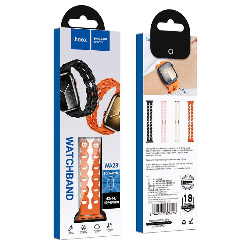 Hoco Apple Watch 44 / 45 / 46 / 49mm Hollow Silicone Strap