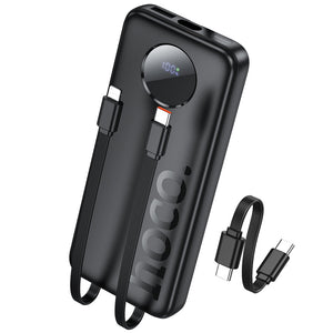 Hoco 10000mAh Power Bank 22.5W PD20W CCC Certified 3 Built-In Cables Fast Charging J132