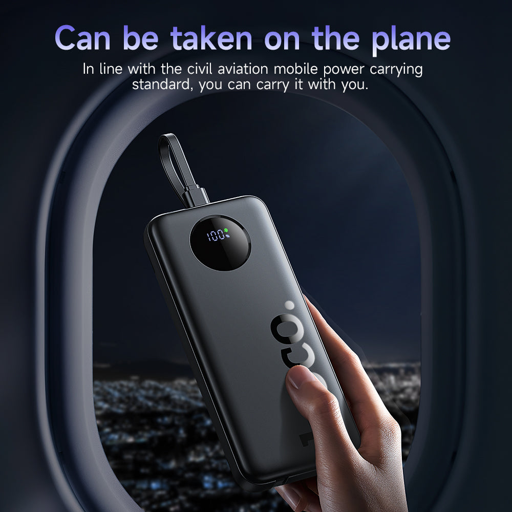 Hoco 10000mAh Power Bank 22.5W PD20W CCC Certified 3 Built-In Cables Fast Charging J132