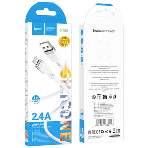 Hoco USB-A to Lightning Cable Silicone Fast Charging Data Cable iPhone 1M X109