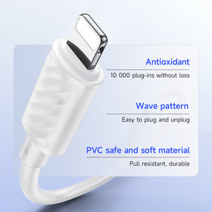Hoco Lightning Charging Data Cable with 2.4A Fast Charging and Data Sync