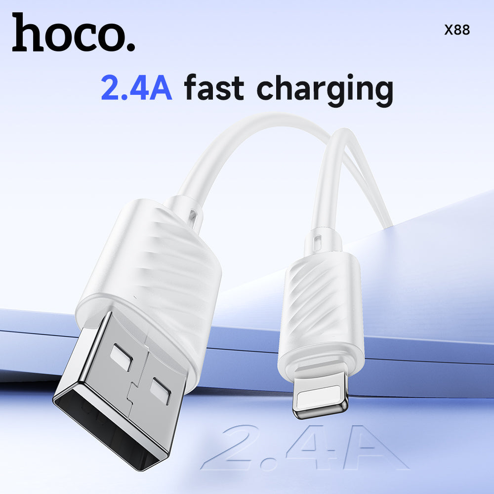 Hoco Lightning Charging Data Cable with 2.4A Fast Charging and Data Sync