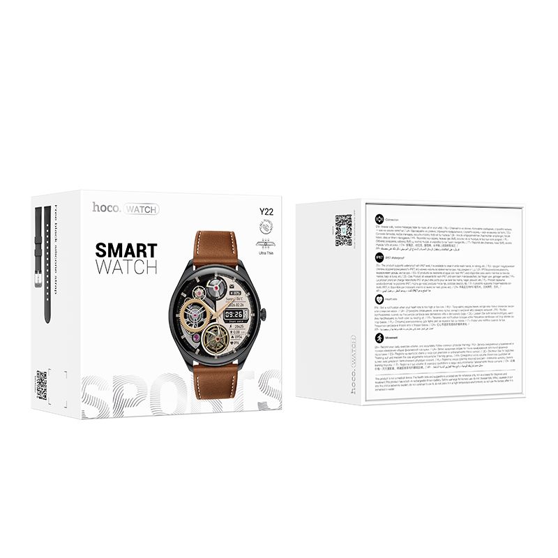 Hoco Round AMOLED Smart Sports Watch Bluetooth Call Heart Rate Y22