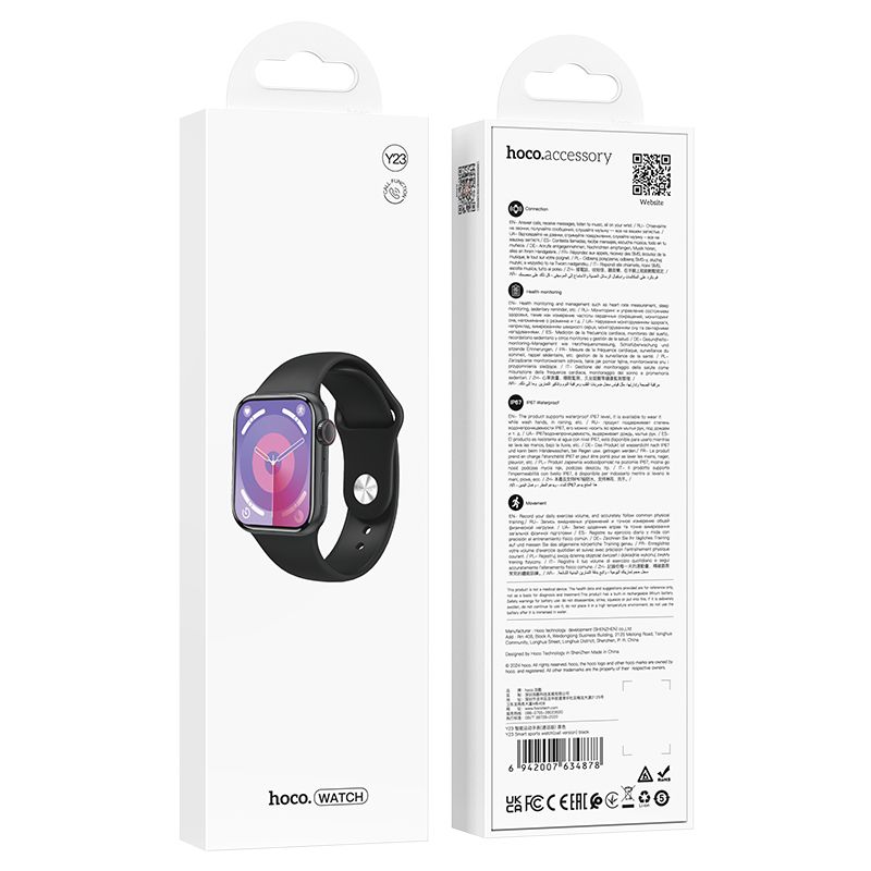 Hoco Smart Sports Watch Bluetooth Call Heart Rate Fitness Tracker Y23