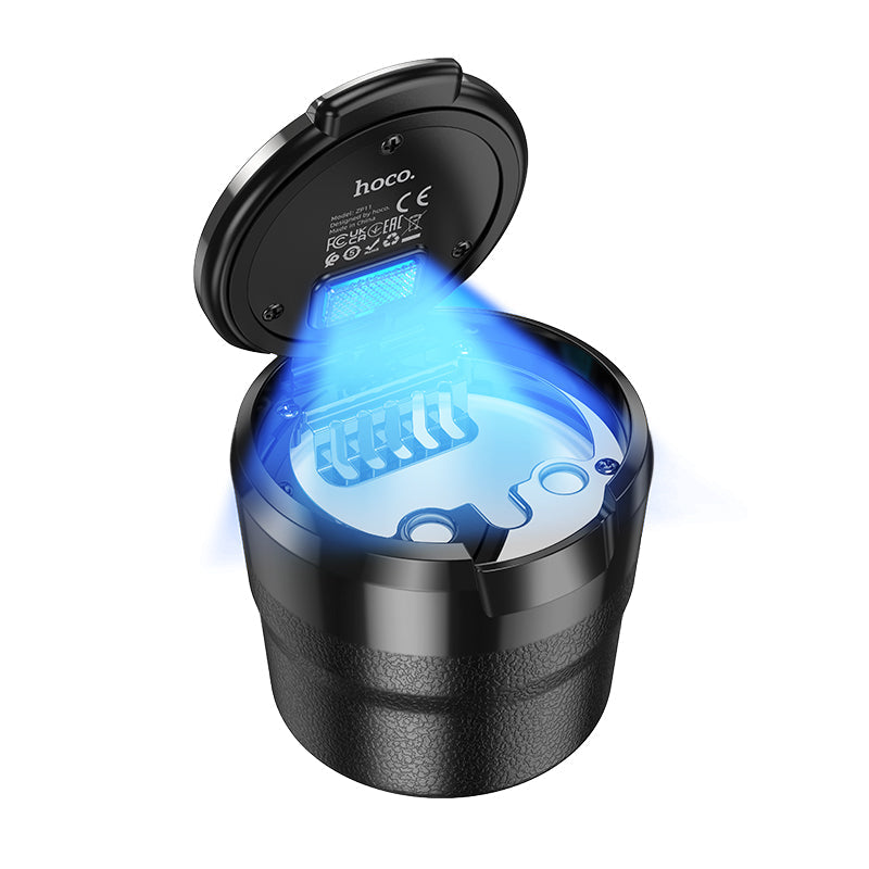 Hoco Enclosed Car Ashtray with Ceramic Lining for Easy Cleaning