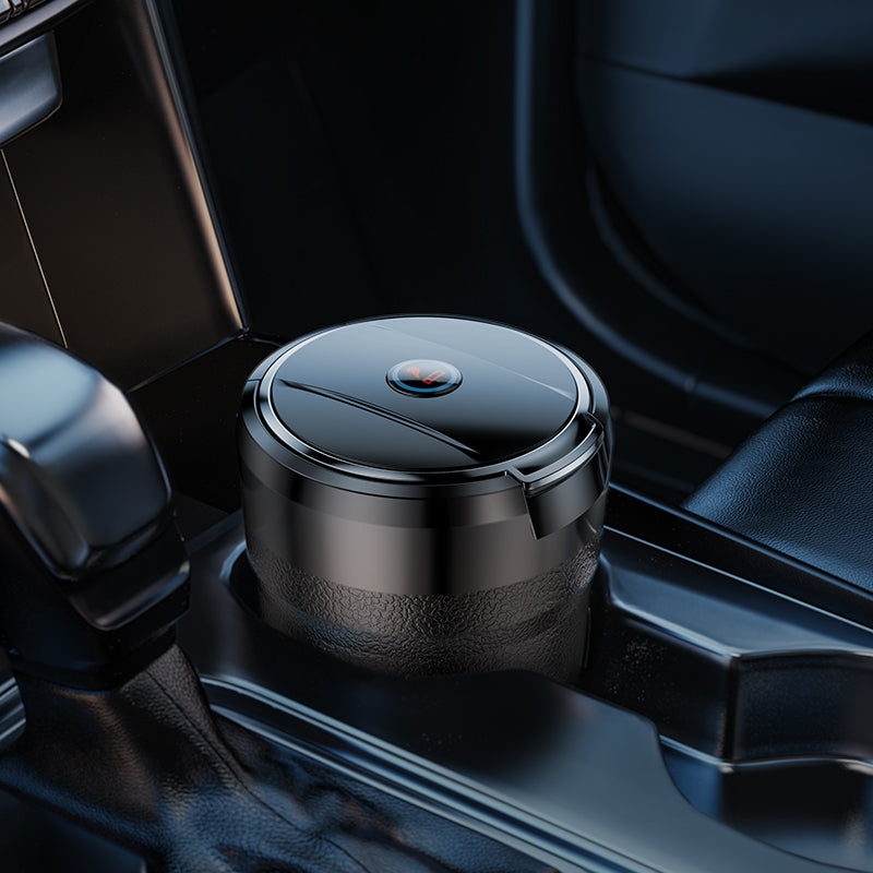 Hoco Enclosed Car Ashtray with Ceramic Lining for Easy Cleaning