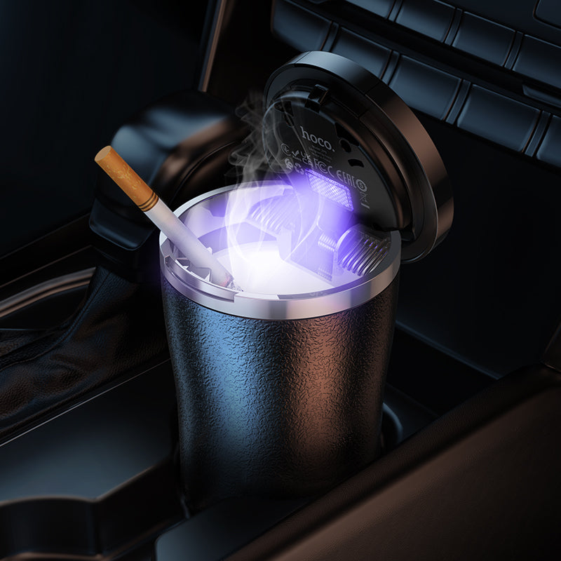 Hoco Solar-Powered Car Ashtray with LED Indicator Light