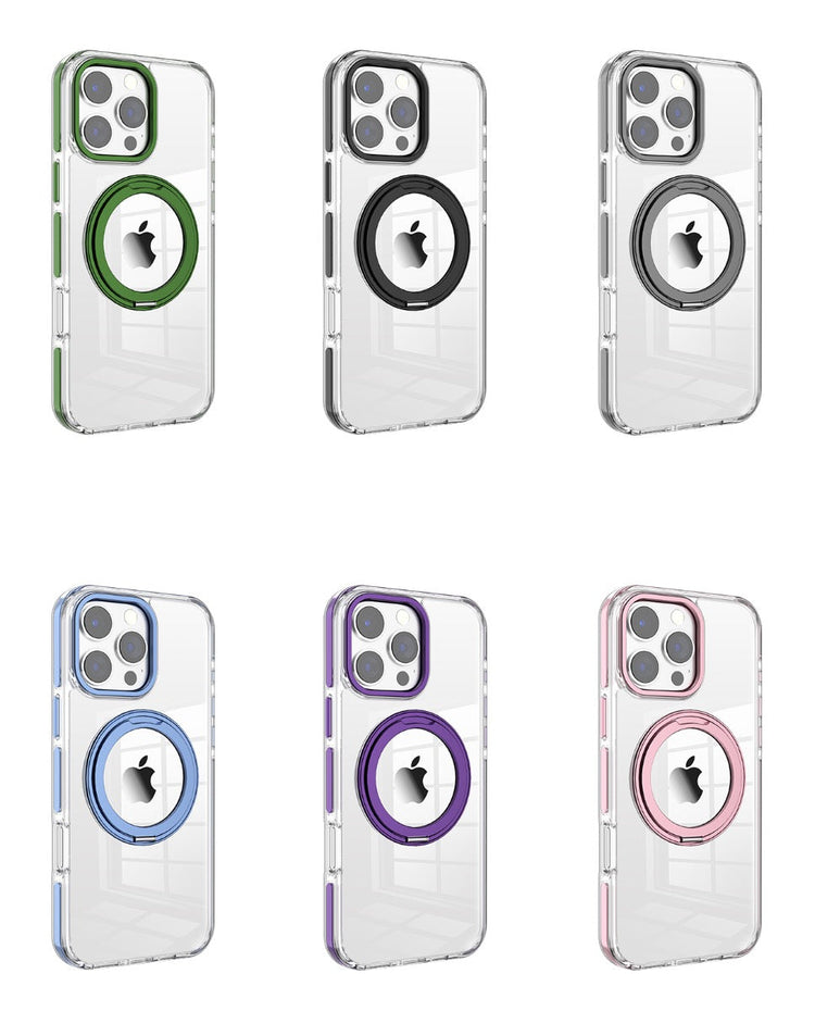 iPhone 16 Pro Blacktech High-transparency rotating case with TPE MagSafe Magnetic