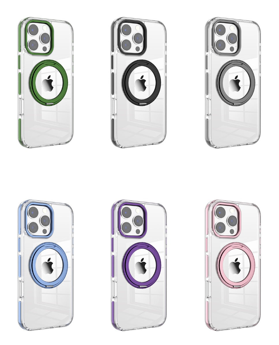 iPhone 16 Pro Blacktech High-transparency rotating case with TPE MagSafe Magnetic