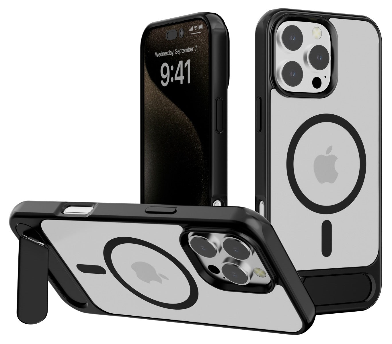 iPhone 16 Plus Blacktech X1 metallic with stand case MagSafe Magnetic Kickstand