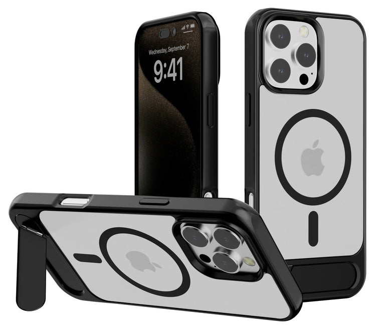 iPhone 16 Plus Blacktech X1 metallic with stand case MagSafe Magnetic Kickstand