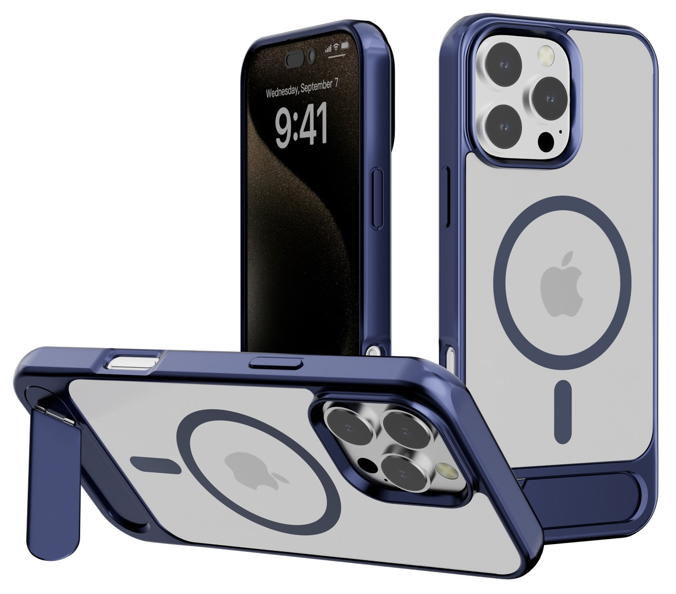 iPhone 16 Plus Blacktech X1 metallic with stand case MagSafe Magnetic Kickstand