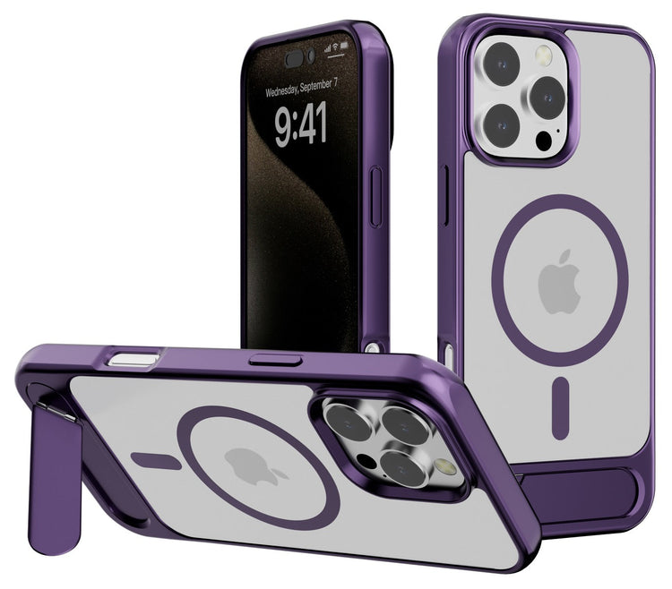 iPhone 16 Plus Blacktech X1 metallic with stand case MagSafe Magnetic Kickstand