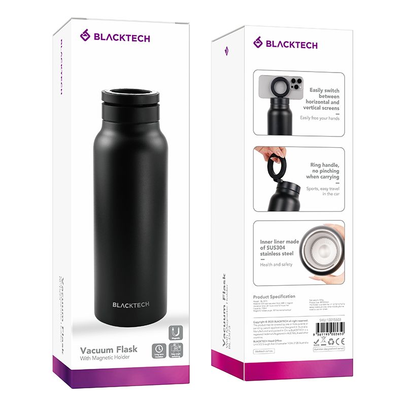 BLACKTECH Insulated Stainless Steel 750ml Bottle with Magsafe Magnetic Stand