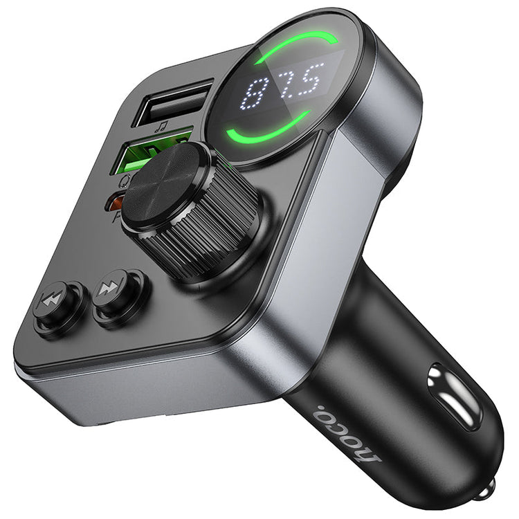 Hoco 48W Dual-Port Car Bluetooth FM Transmitter with PD30W Fast Charging