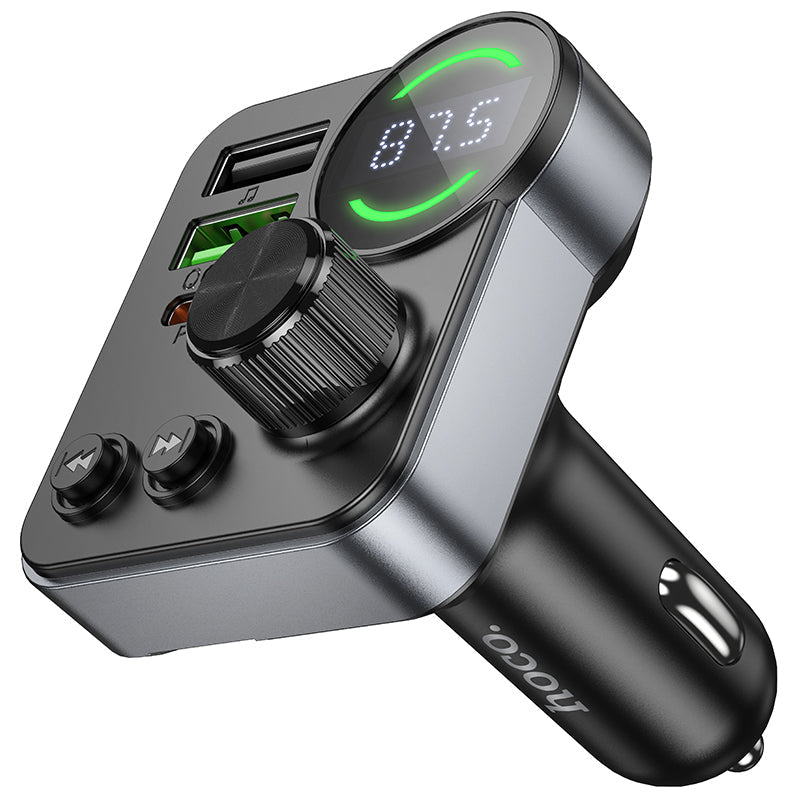 Hoco 48W Dual-Port Car Bluetooth FM Transmitter with PD30W Fast Charging