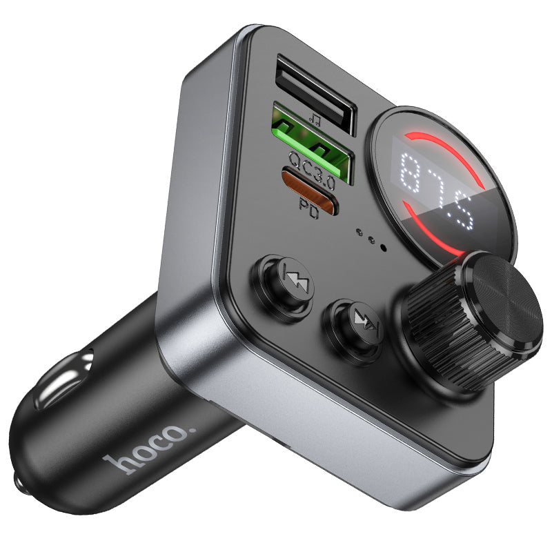 Hoco 48W Dual-Port Car Bluetooth FM Transmitter with PD30W Fast Charging