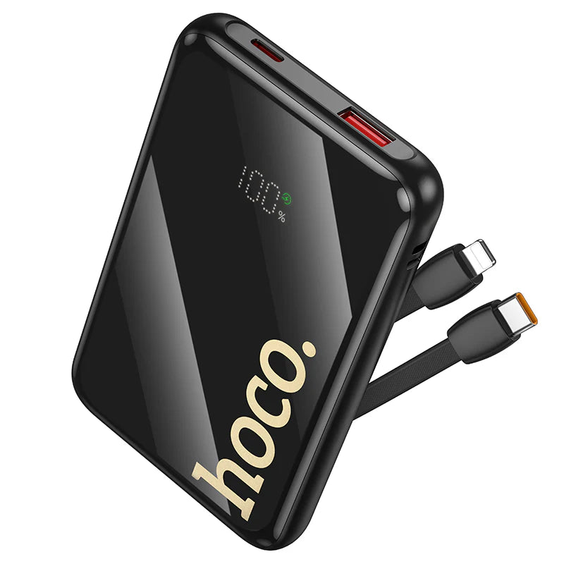 Hoco 10000mAh 22.5W Fast Charging Power Bank with Built-In USB-C and Lightning Cables Q37