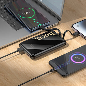Hoco 10000mAh 22.5W Fast Charging Power Bank with Built-In USB-C and Lightning Cables Q37