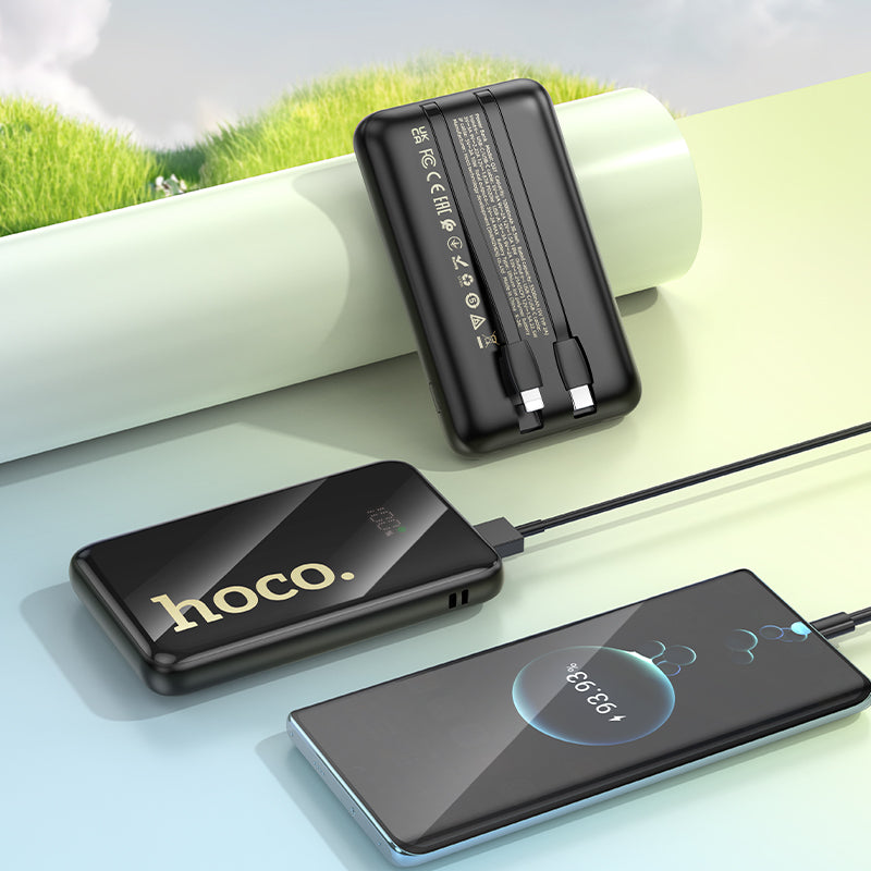 Hoco 10000mAh 22.5W Fast Charging Power Bank with Built-In USB-C and Lightning Cables Q37