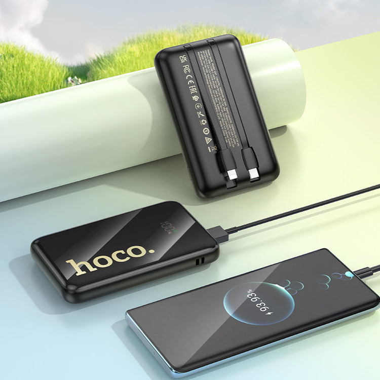 Hoco 10000mAh 22.5W Fast Charging Power Bank with Built-In USB-C and Lightning Cables Q37