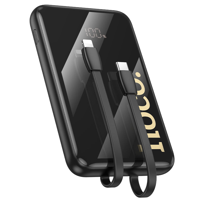 Hoco 10000mAh 22.5W Fast Charging Power Bank with Built-In USB-C and Lightning Cables Q37