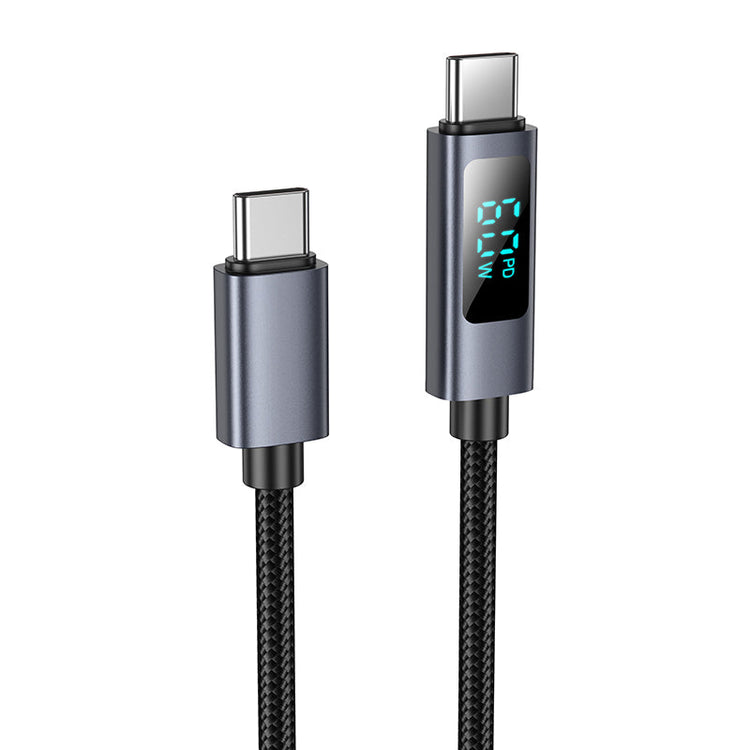 Hoco USB-C to USB-C 60W Fast Charging Data Cable with Live Screen Display