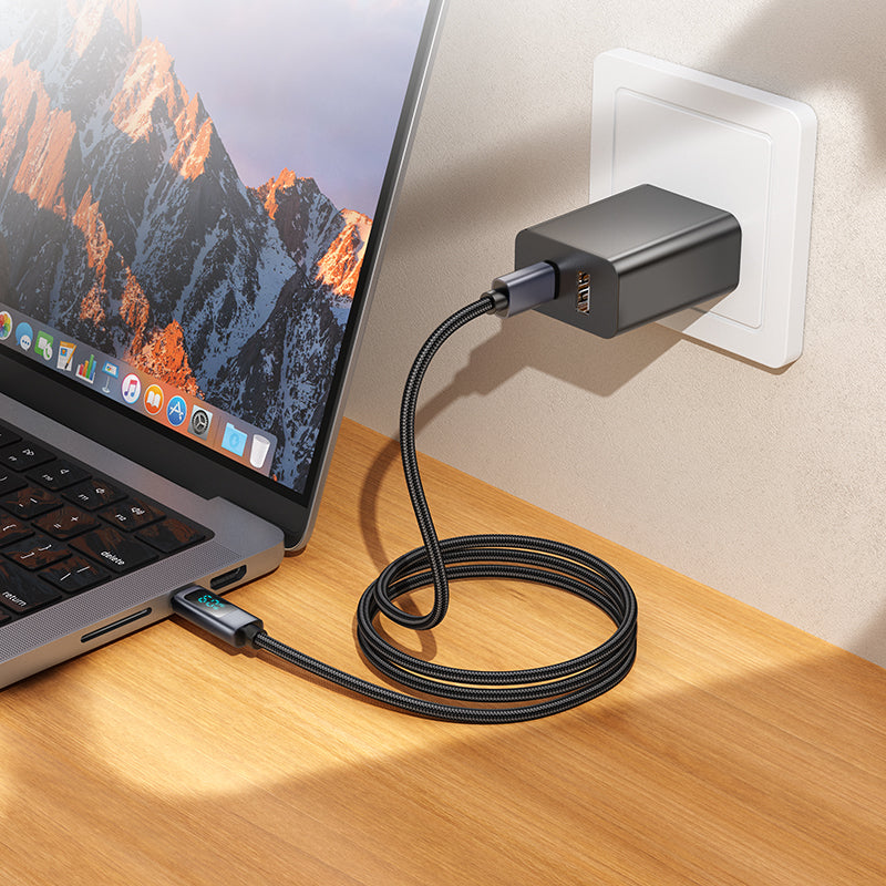 Hoco USB-C to USB-C 60W Fast Charging Data Cable with Live Screen Display