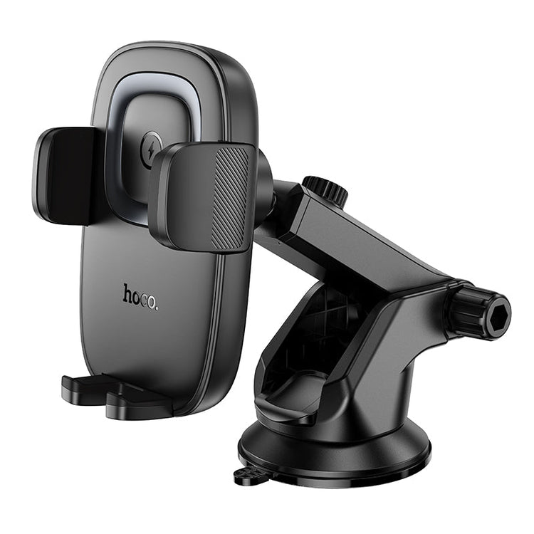 Hoco 15W Wireless Charging Car Phone Holder with Push-Type Clamp Mount