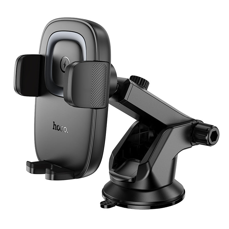 Hoco 15W Wireless Charging Car Phone Holder with Push-Type Clamp Mount